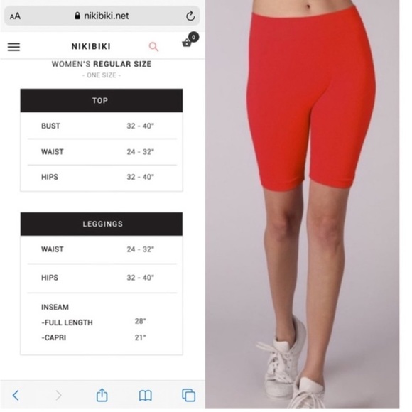 Nikibiki Fiery Red Biker Shorts/Bralette Set, OS - Picture 3 of 4